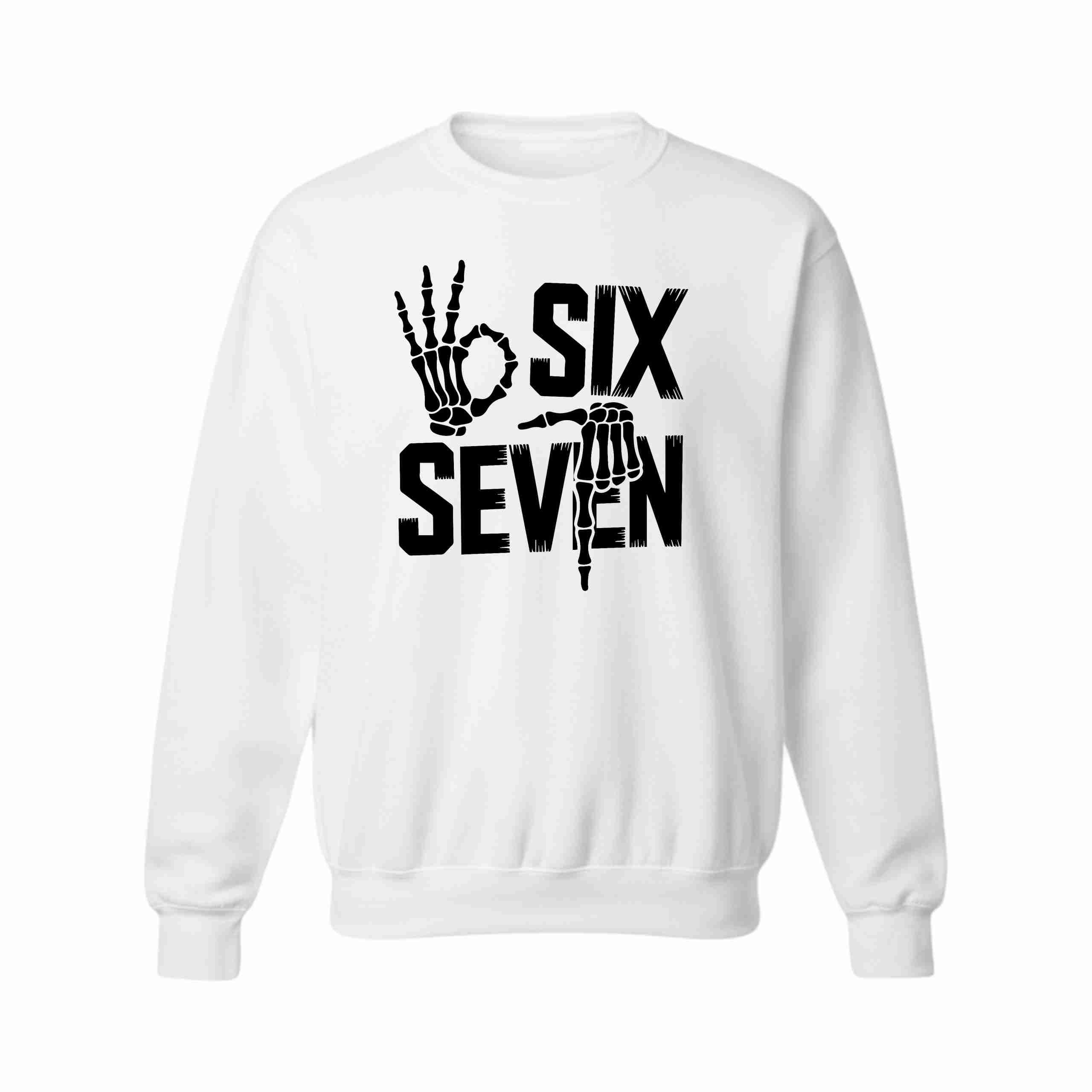 "Six Seven" Skeleton Hands Graphic Hoodie or Sweatshirt - Image 2