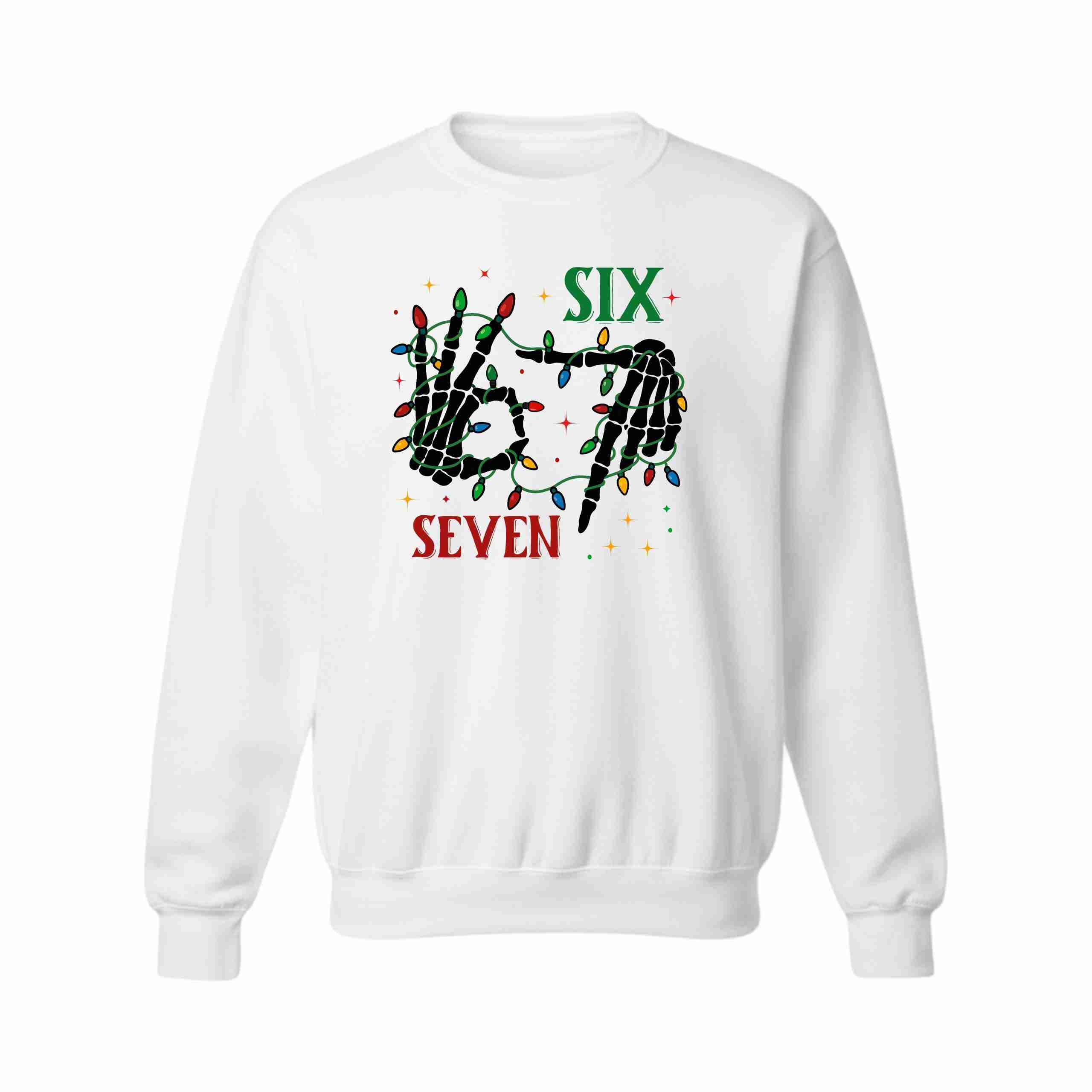 "Six Seven" Skeleton Hands Graphic Hoodie or Sweatshirt - Image 2